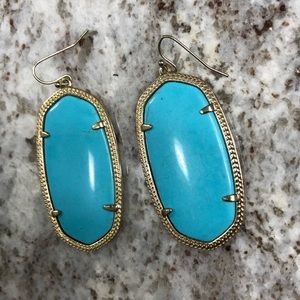 Turquoise and gold Kendra Scott earrings